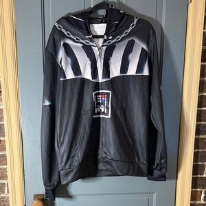 Black and Gray Star Wars Darth Vader Men's Hooded Zip Up Sweatshirt Jacket